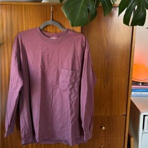 Uniqlo Men's Long-Sleeve Pocket Tee — Mauve